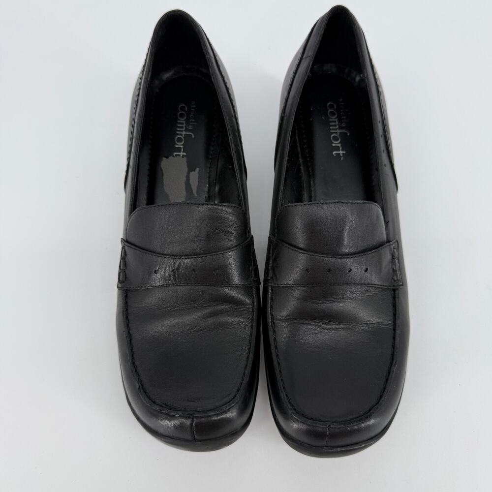 Strictly Comfort Shoes Women Size 10 Chunky Square Toe Loafers Leather 90s - Picture 4 of 9